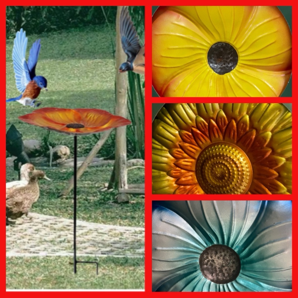 NIB 12” Bird Feeder Bath Stake- Sunflower